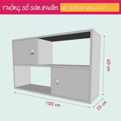 Kệ sách treo tường nhỏ gọn SMLIFE Willato