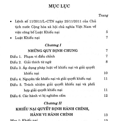 Luật Khiếu Nại (Hiện Hành)