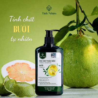 Dầu Gội Thảo Mộc Bưởi Tinh Nhiên giúp phục hồi hư tổn, cho mái tóc khỏe mạnh