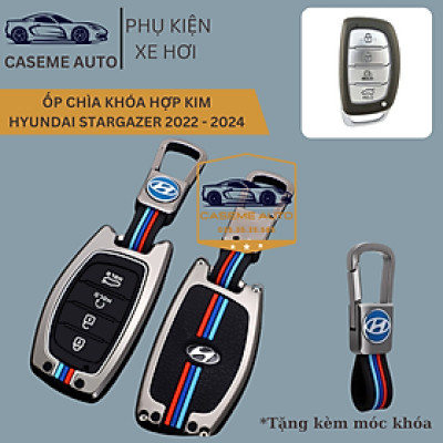 Ốp Chìa Khóa Hyundai Stargaze 2022 - 2024 Chất Liệu Hợp Kim, Kèm Móc Treo Cao Cấp - Hàng Nhập Khẩu