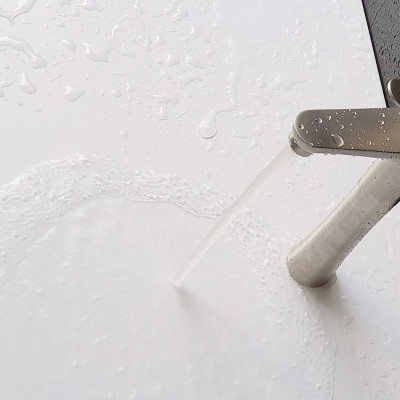 Vòi lavabo điếu nóng lạnh, Inox SUS 304 Eurolife EL-T023 (Trắng vàng )