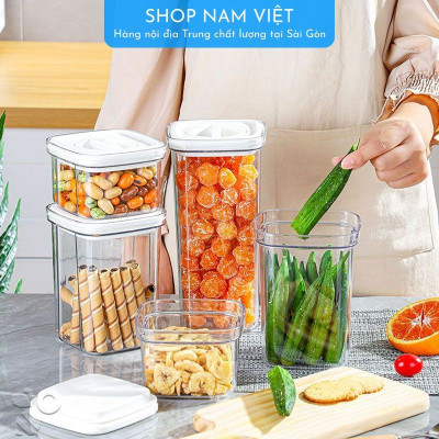 Hộp đựng đồ khô, bảo quản thực phẩm nắp vặn chân không nhiều kích cỡ