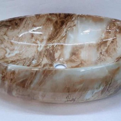 CHẬU ELIP VÂN ĐÁ HỒNG GHI GRVL 065UM