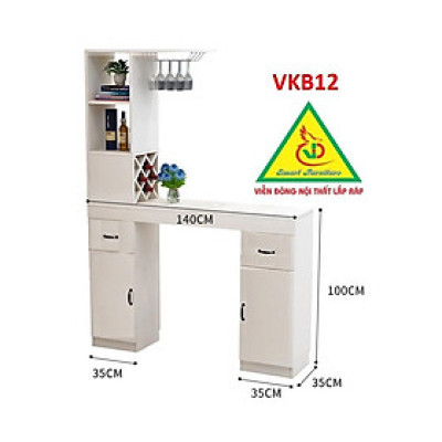 Quầy bar mini kết hợp tủ rượu VKB12 ( không kèm ghế) - Nội thất lắp ráp Viendong Adv