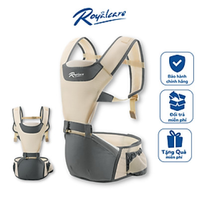 Địu ngồi trẻ em 4 tư thế lưới siêu thoáng Air mesh siêu thoáng Royalcare - 906 - cho bé 3 tháng tới 36 tháng - tặng khăn yếm cho bé