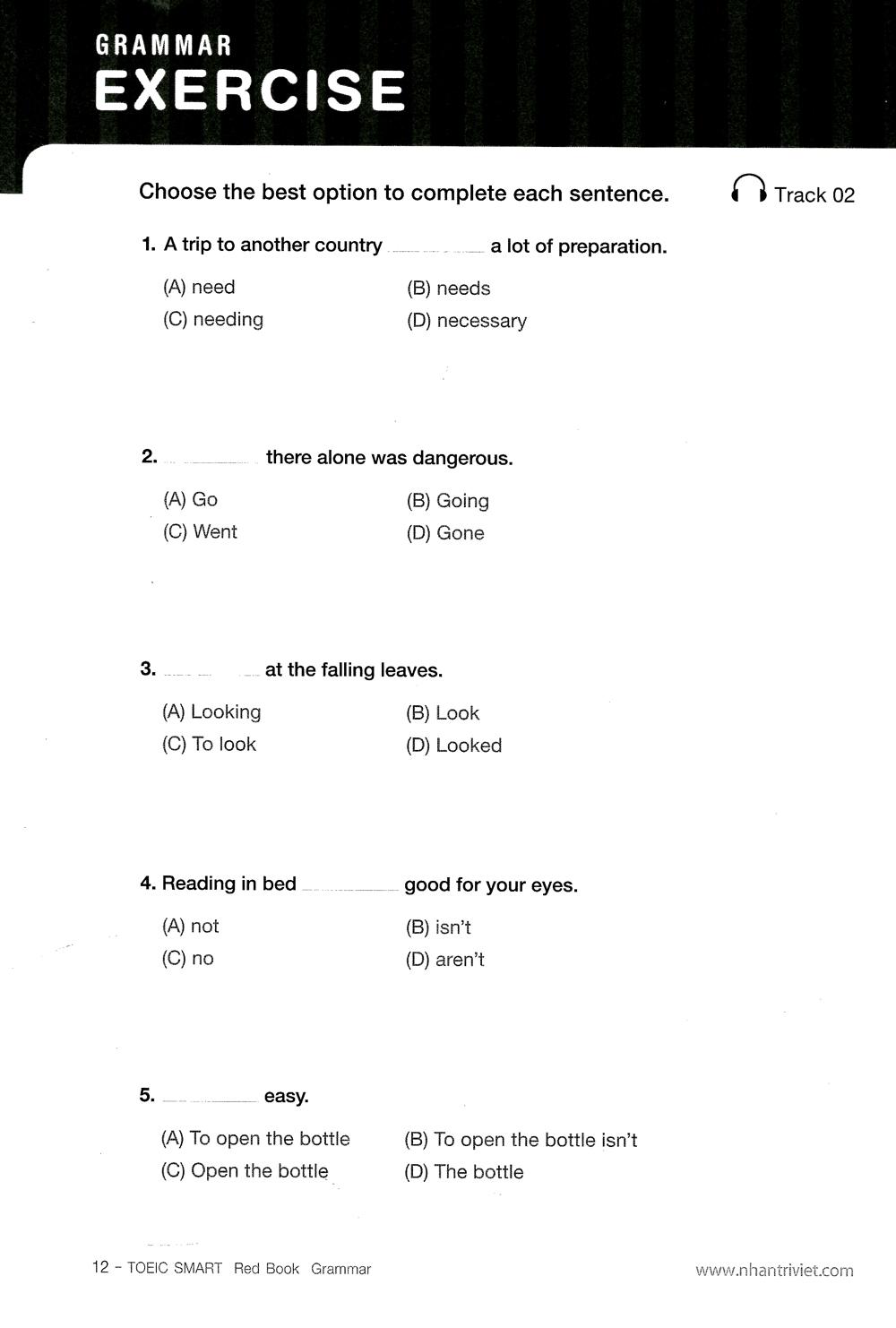 Toeic Smart - Red Book Grammar (Kèm CD)