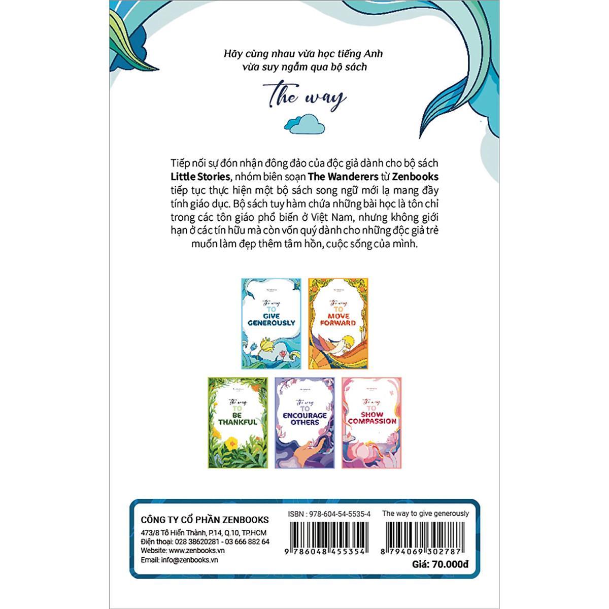 Sách - The Way To Give Generously - Song Ngữ Anh Việt - The Wanderers - Zenbooks