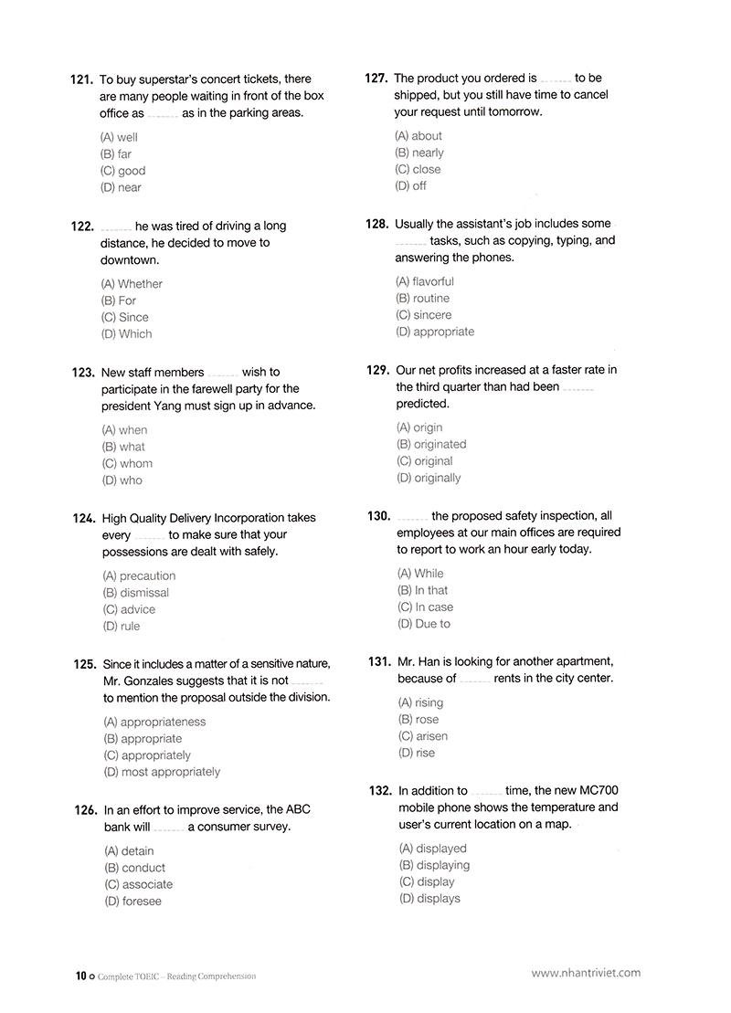 Complete TOEIC Reading Comprehension