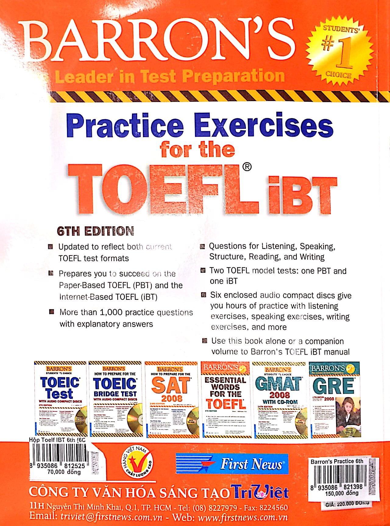Practice Exercises For The TOEFL iBT (6th Edition) - Không Kèm CD