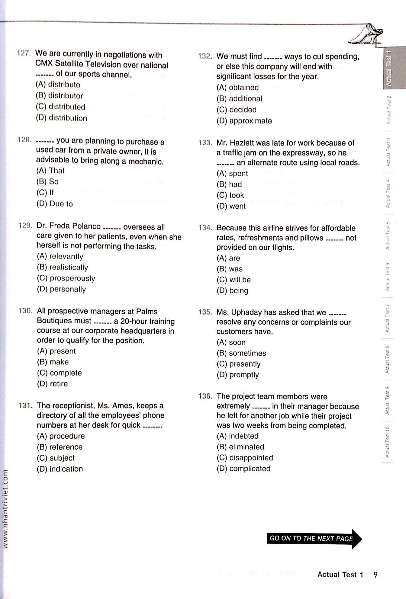 Essential Test For TOEIC RC 1000 Vol 2 (Không CD)