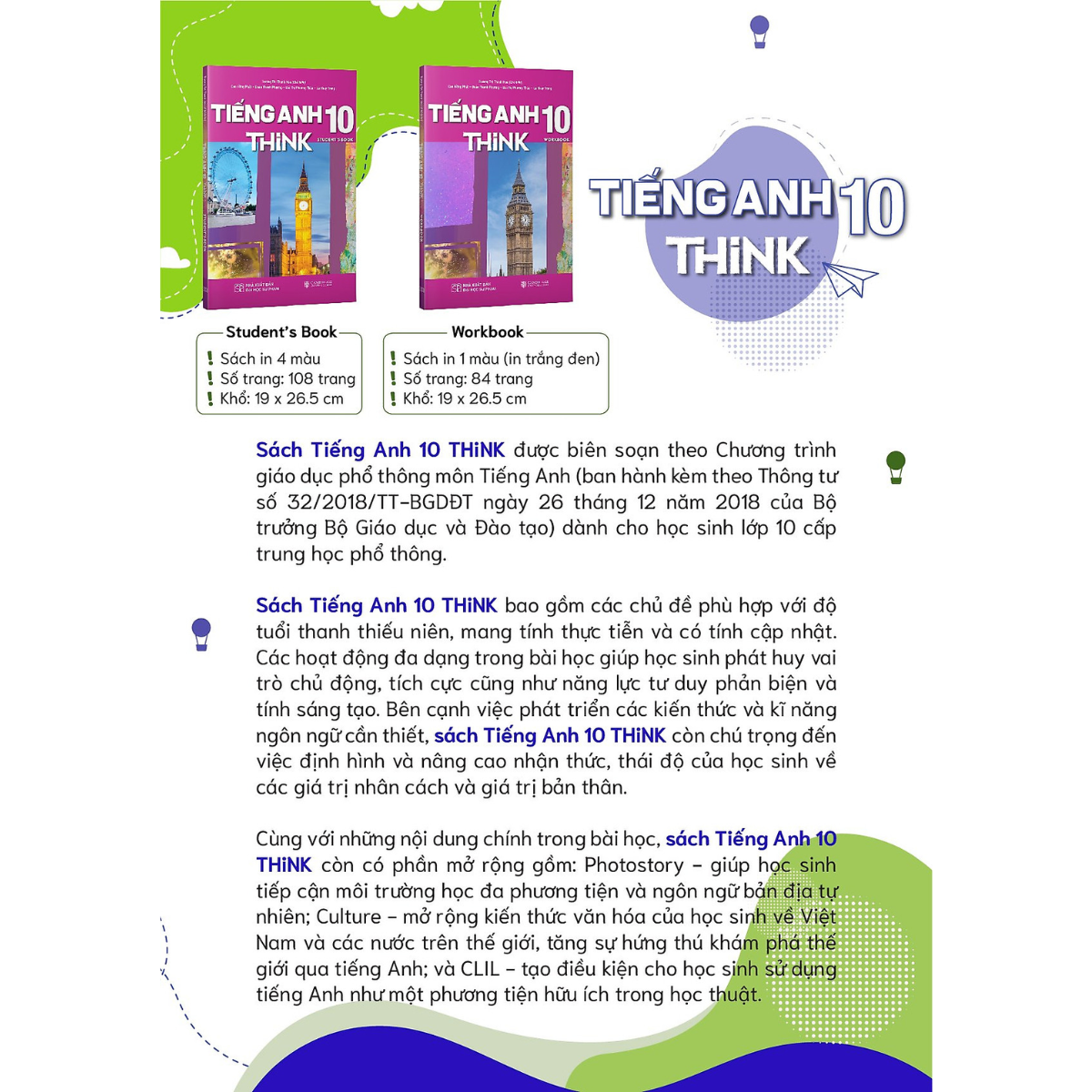 Sách Giáo Khoa Tiếng Anh 10 THiNK (Sách Bài Tập)