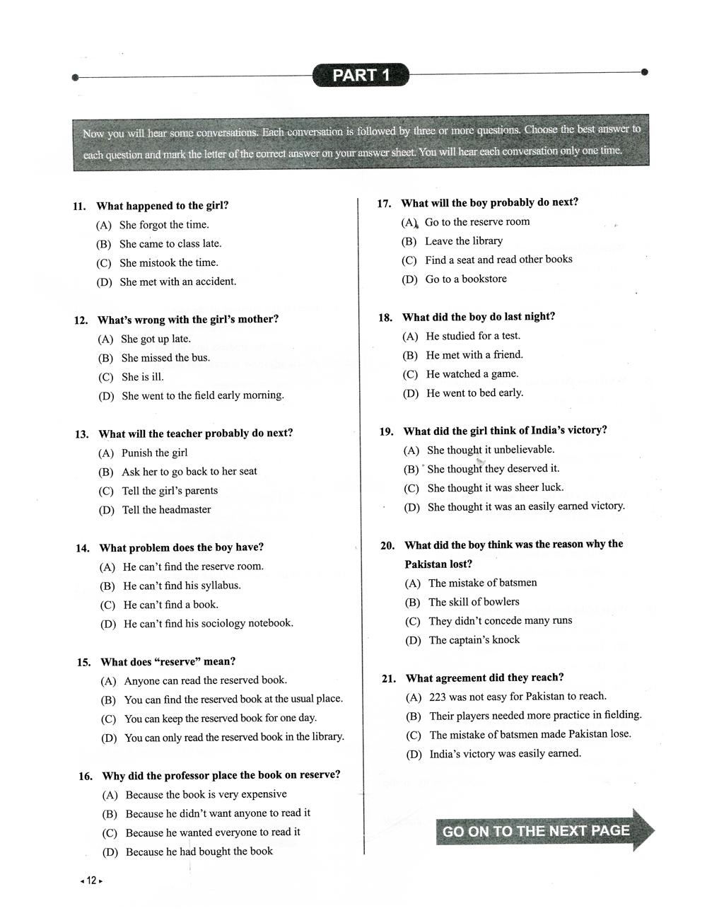 TOEFL Junior - 10 Practice Tests (Kèm CD)
