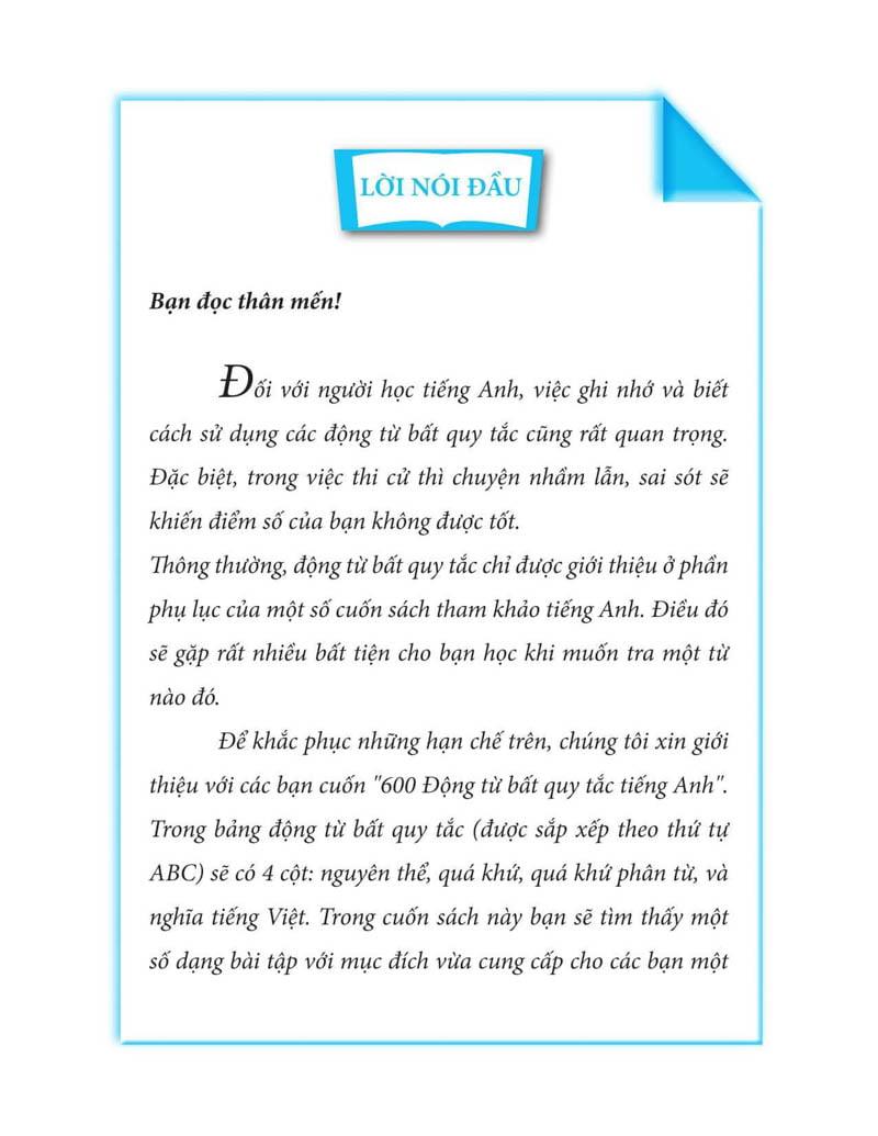 600 Động Từ Bất Quy Tắc Trong Tiếng Anh