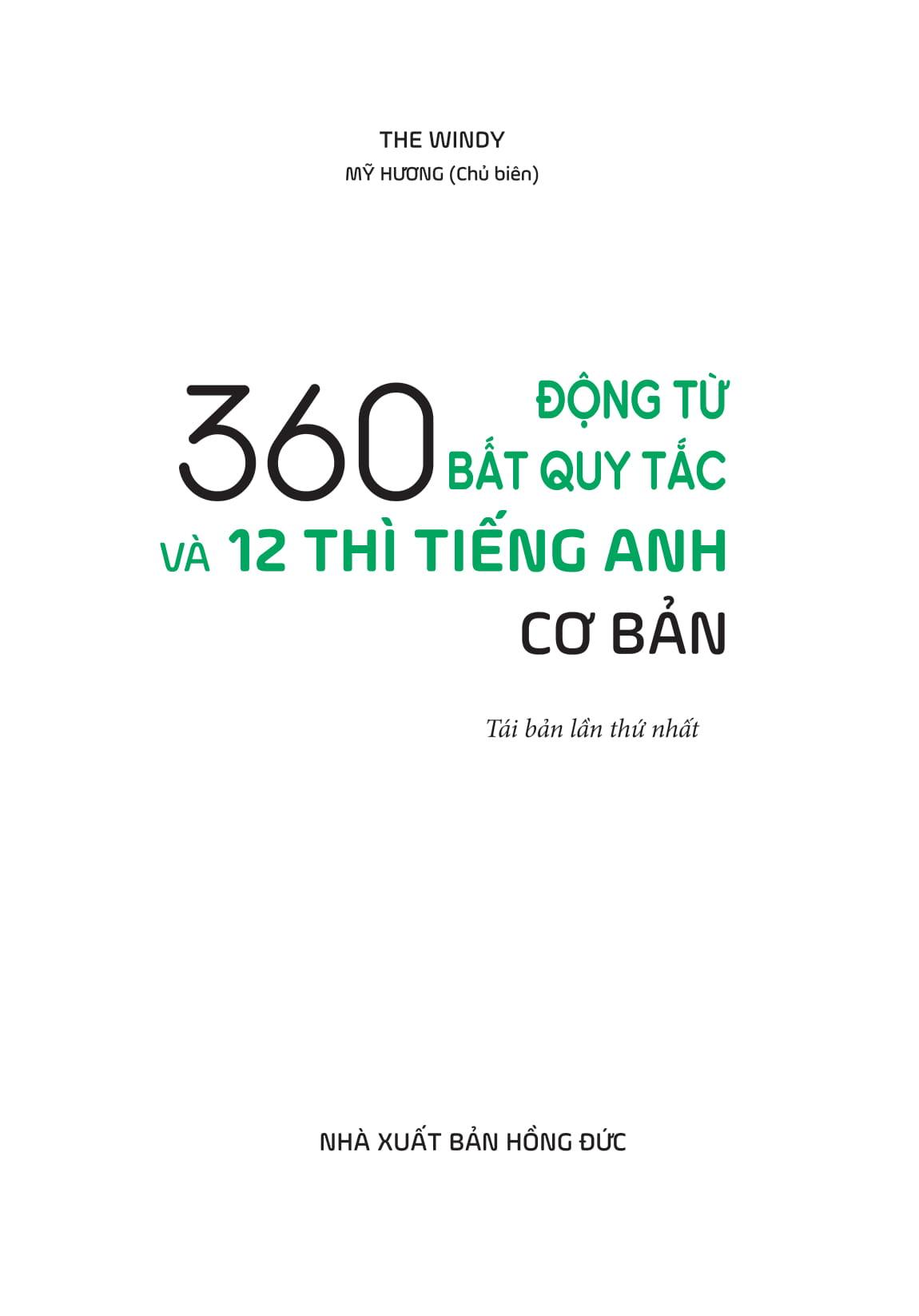 360 Động Từ Bất Quy Tắc Và 12 Thì Tiếng Anh Cơ Bản