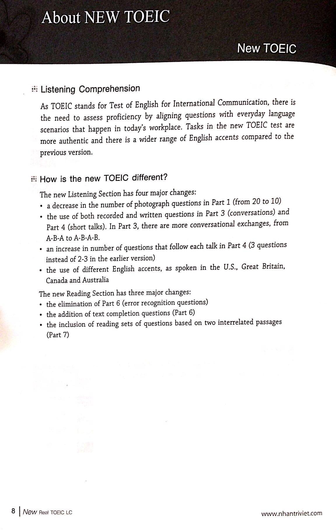 Longman New Real TOEIC (Kèm CD) - Actual Test For Listening Comprehension