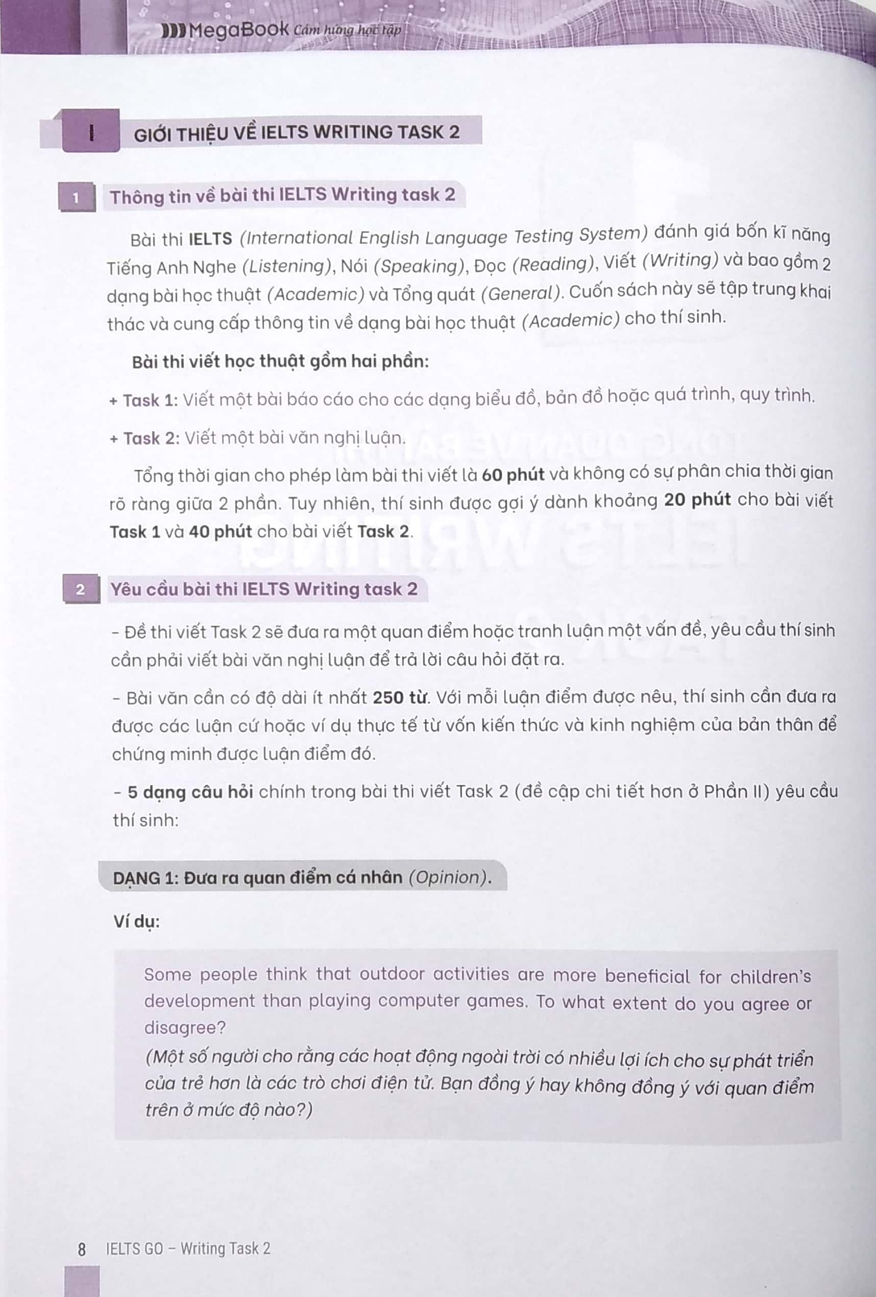 Ielts Go - Writing Task 2 - Dàn Ý Mẫu Cho Tất Cả Các Dạng Bài