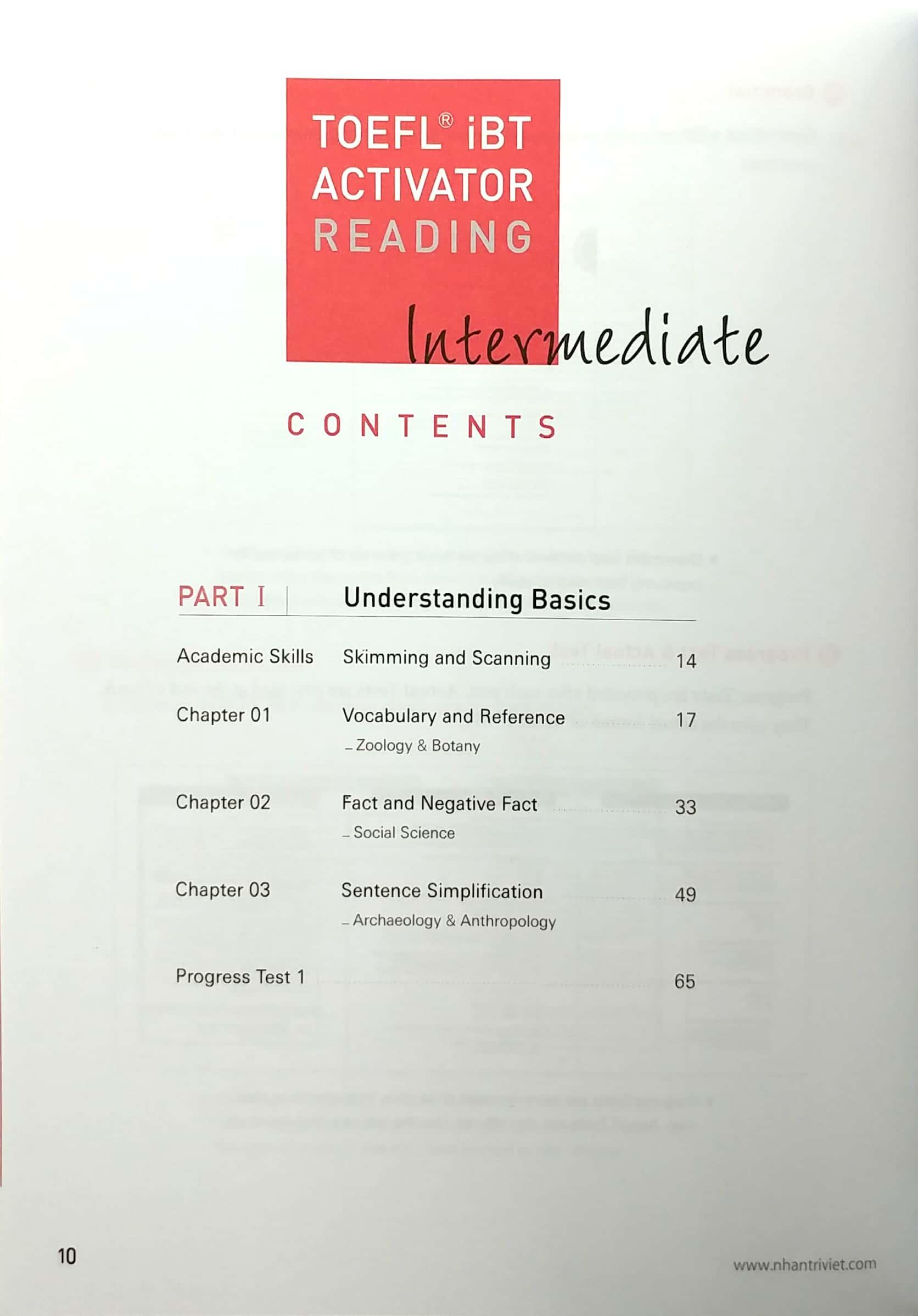 TOEFL iBT Activator Reading Intermediate (Không CD)