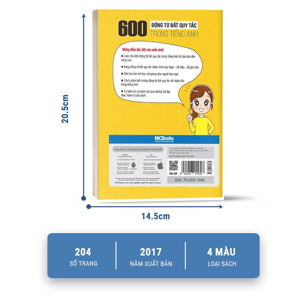 Sách 600 Động Từ Bất Quy Tắc Trong Tiếng Anh Cho Người Học Ngữ Pháp Căn Bản - Học Kèm App Online