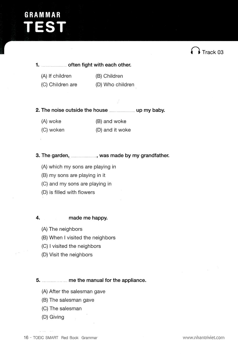 Toeic Smart - Red Book Grammar (Kèm CD)