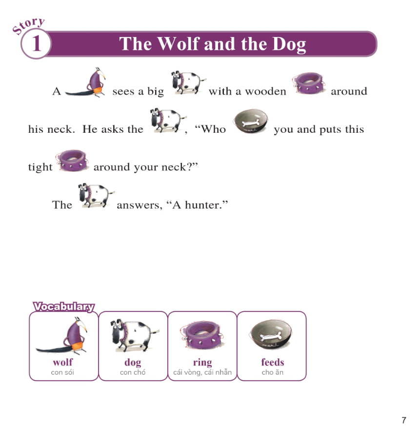 Learn English With Fables 6 - Học Tiếng Anh Qua Truyện Ngụ Ngôn Tập 6: The Wolf And The Dog - Sói Và Chó