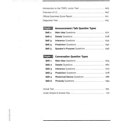 Master Toefl Junior Intermediate: Listening Comprehension