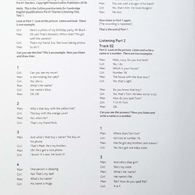Collins - Pre A1 Starters - Three Practice Tests - Kèm 1 MP3 (Format 2018)