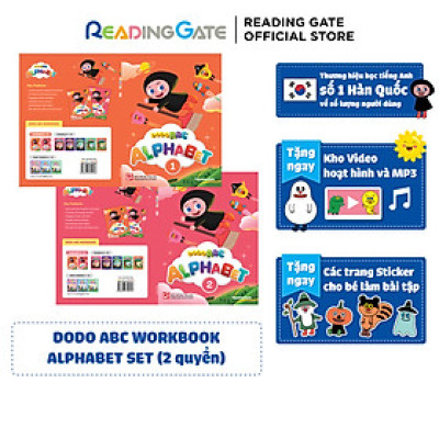 Combo 2 Quyển Sách DODO ABC WORKBOOK - ALPHABET SET READING GATE Cho Bé Từ 5 Đến 8 Tuổi  làm quen  với Bảng chữ cái