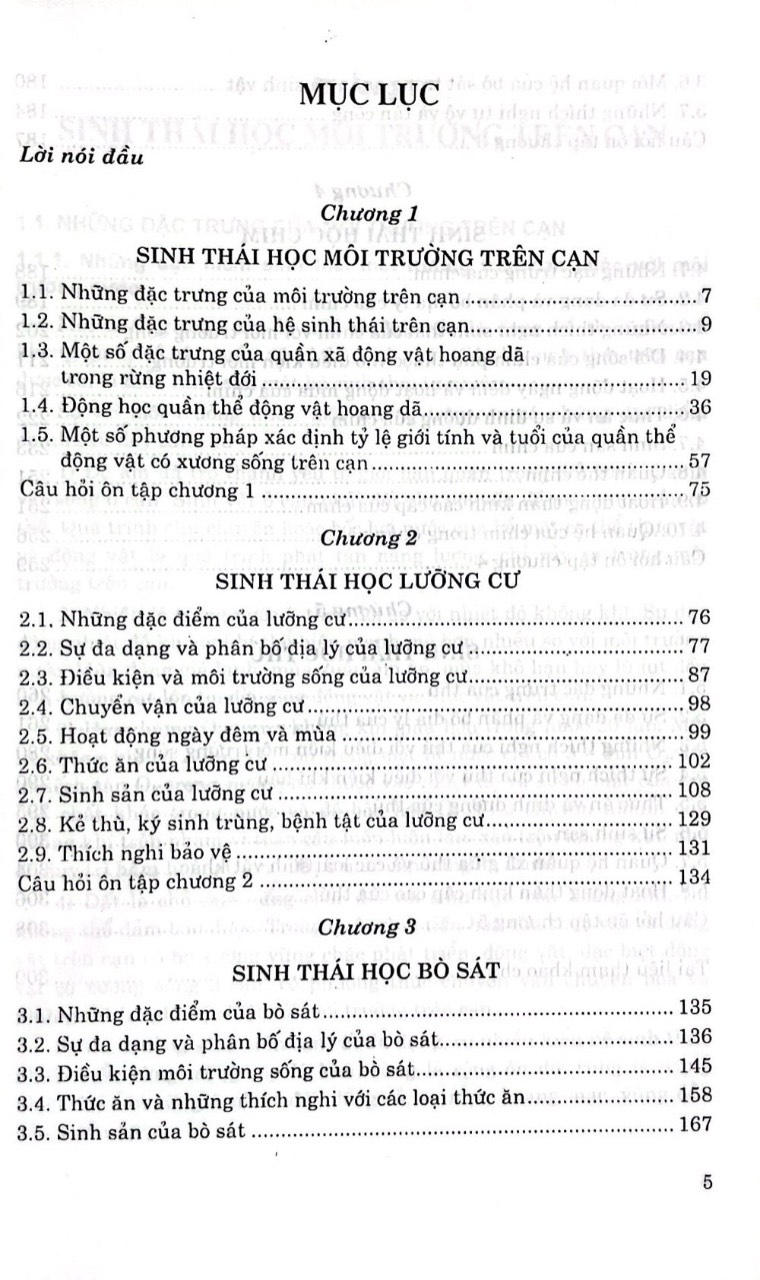 Giáo trình sinh thái học động vật có xương sống ở cạn
