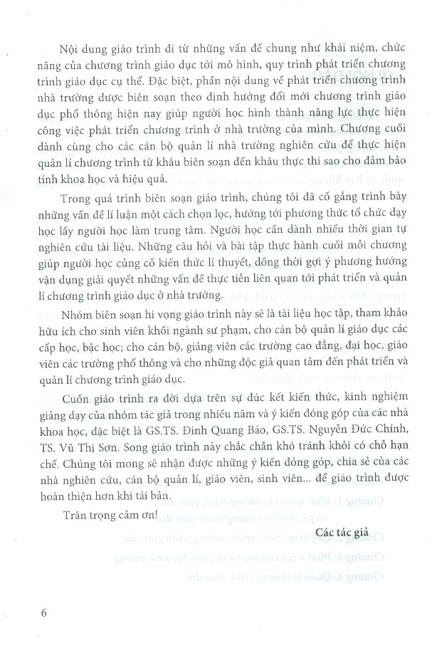 Phát Triển Và Quản Lí Chương Trình Giáo Dục