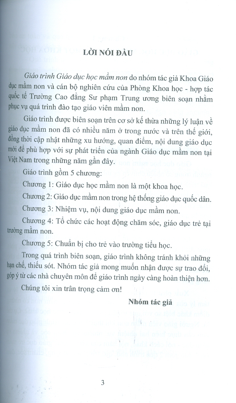 Giáo Trình Giáo Dục Học Mầm Non