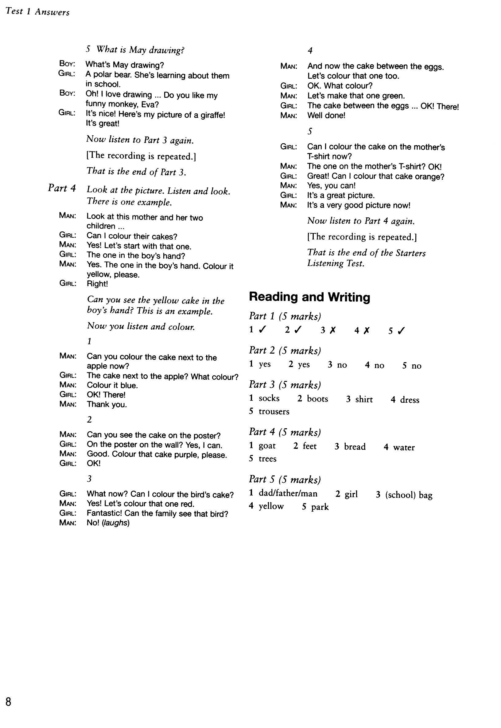 Cambridge English Young Learners 2 for Revised Exam from 2018 Starters Answer Booklet: Authentic Examination Papers