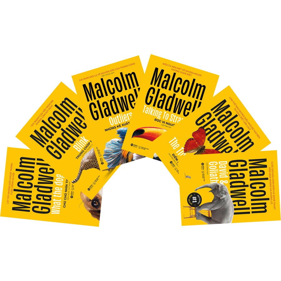 Combo 6 Cuốn Sách Của Tác Giả Malcolm Gladwell: Chú Chó Nhìn Thấy Gì + David & Goliath + Điểm Bùng Phát + Đọc Vị Người Lạ + Những Kẻ Xuất Chúng + Trong Chớp Mắt