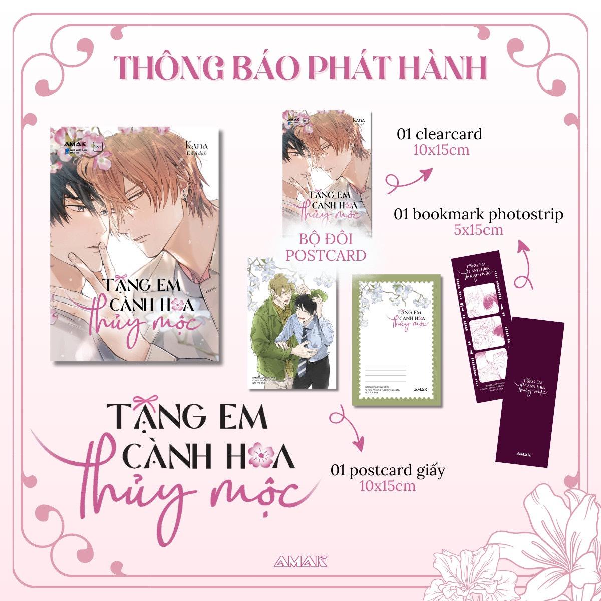 Sách - Tặng Em Cành Hoa Thủy Mộc - Tặng Kèm Photostrip Bookmark Hai Mặt + Postcard + Clearcard