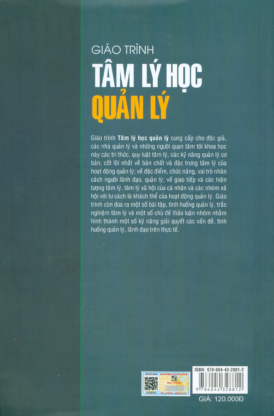 Giáo Trình Tâm Lý Học Quản Lý (Tái bản lần 2 năm 2024) - Nguyễn Hữu Thụ chủ biên