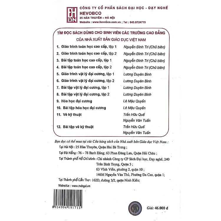 Giáo trình toán học cao cấp, tập 1 (dùng cho sinh viên các trường cao đẳng)