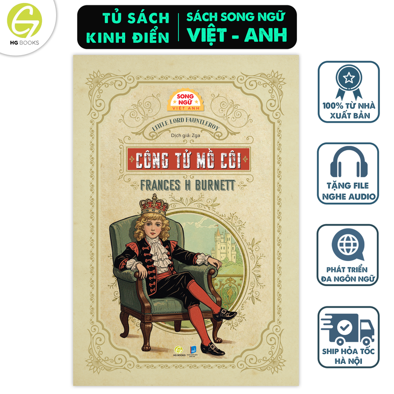 Combo 2 cuốn kinh điển Song ngữ Việt-Anh Công Chúa Nhỏ & Công Tử Mồ Côi kèm file nghe & note từ vựng