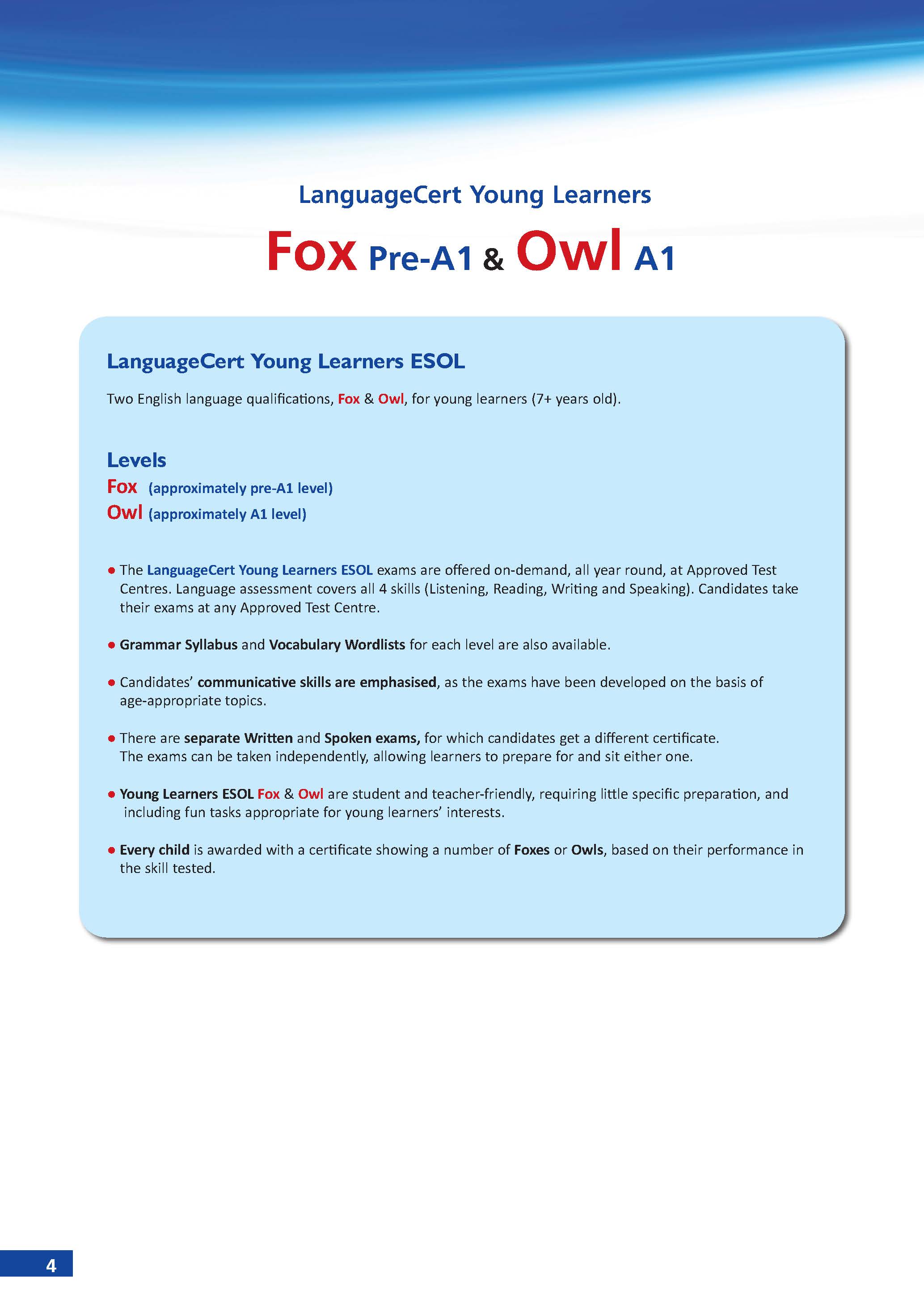 Succeed in LanguageCert Young Learners FOX 1 - 6 Practice Tests - Pre A1