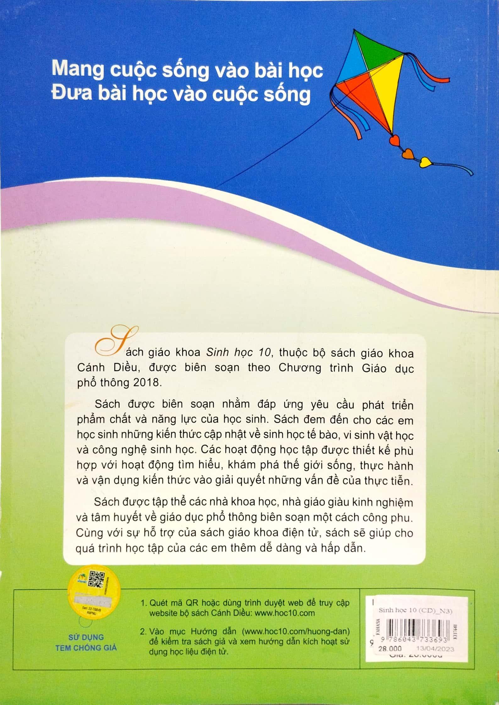 Sách - Sinh Học 10 (Cánh Diều) (Chuẩn)