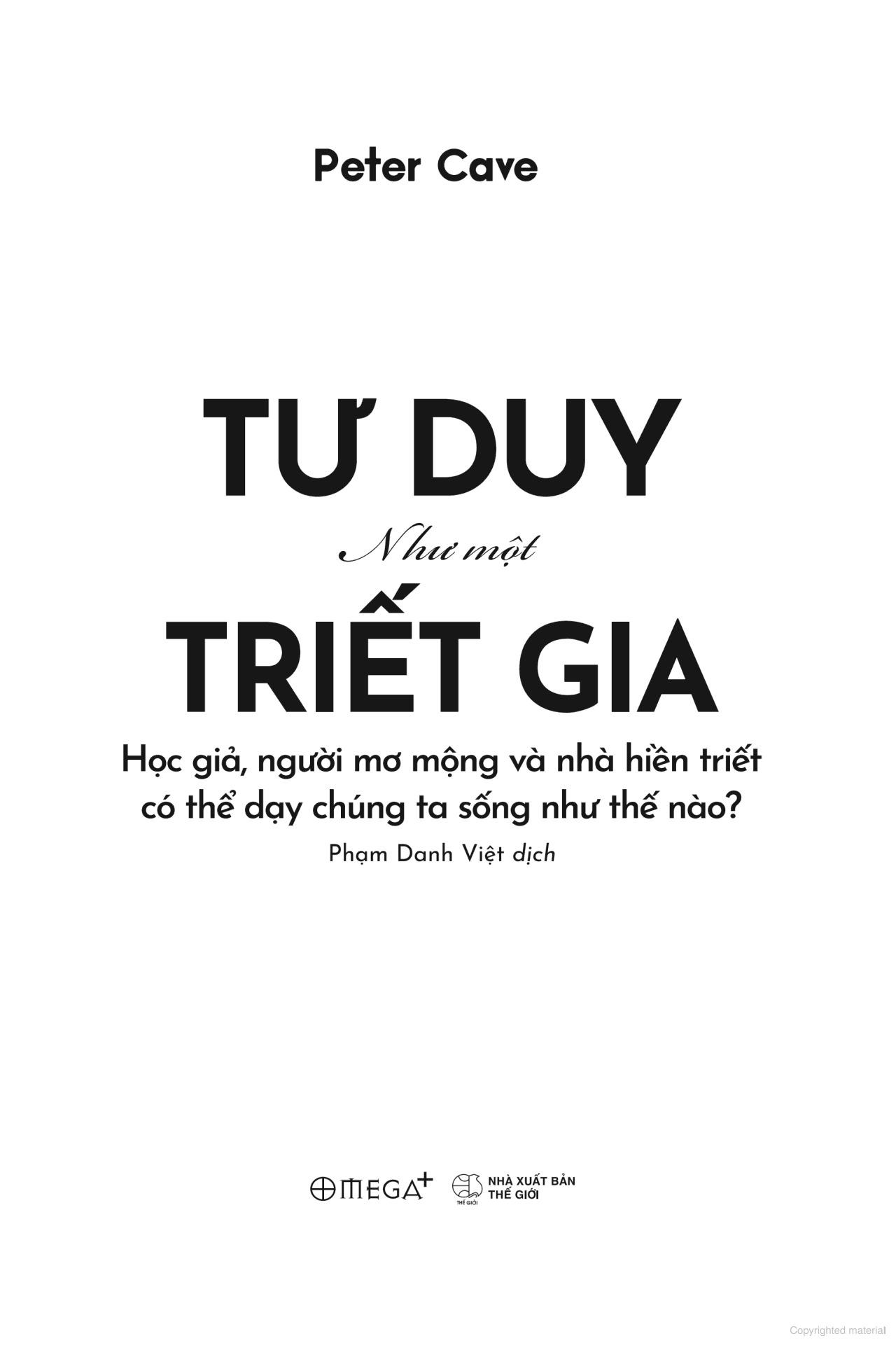 Sách - Tư Duy Như Một Triết Gia