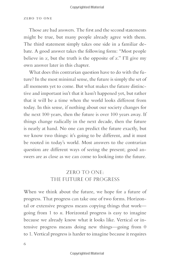Zero To One: Notes On Start Ups, Or How To Build The Future