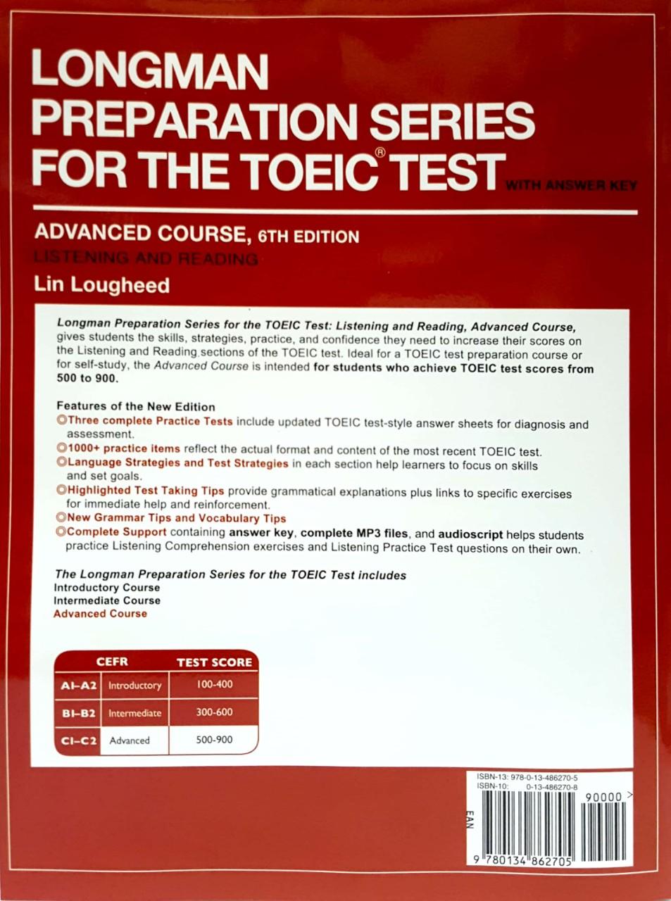 Longman Preparation Series for the TOEIC Test: Listening and Reading (6th Edition) Student Book - Level Advanced with MP3 & Answer Key