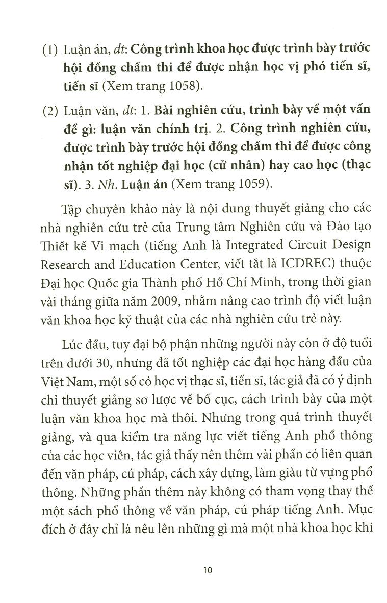 Viết Luận Văn Khoa Học Bằng Tiếng Anh - Writing A Scientific Paper In English