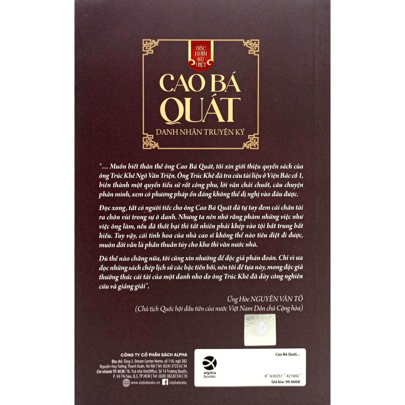 Góc Nhìn Sử Việt - Cao Bá Quát - Danh Nhân Truyện Ký - Bản Quyền