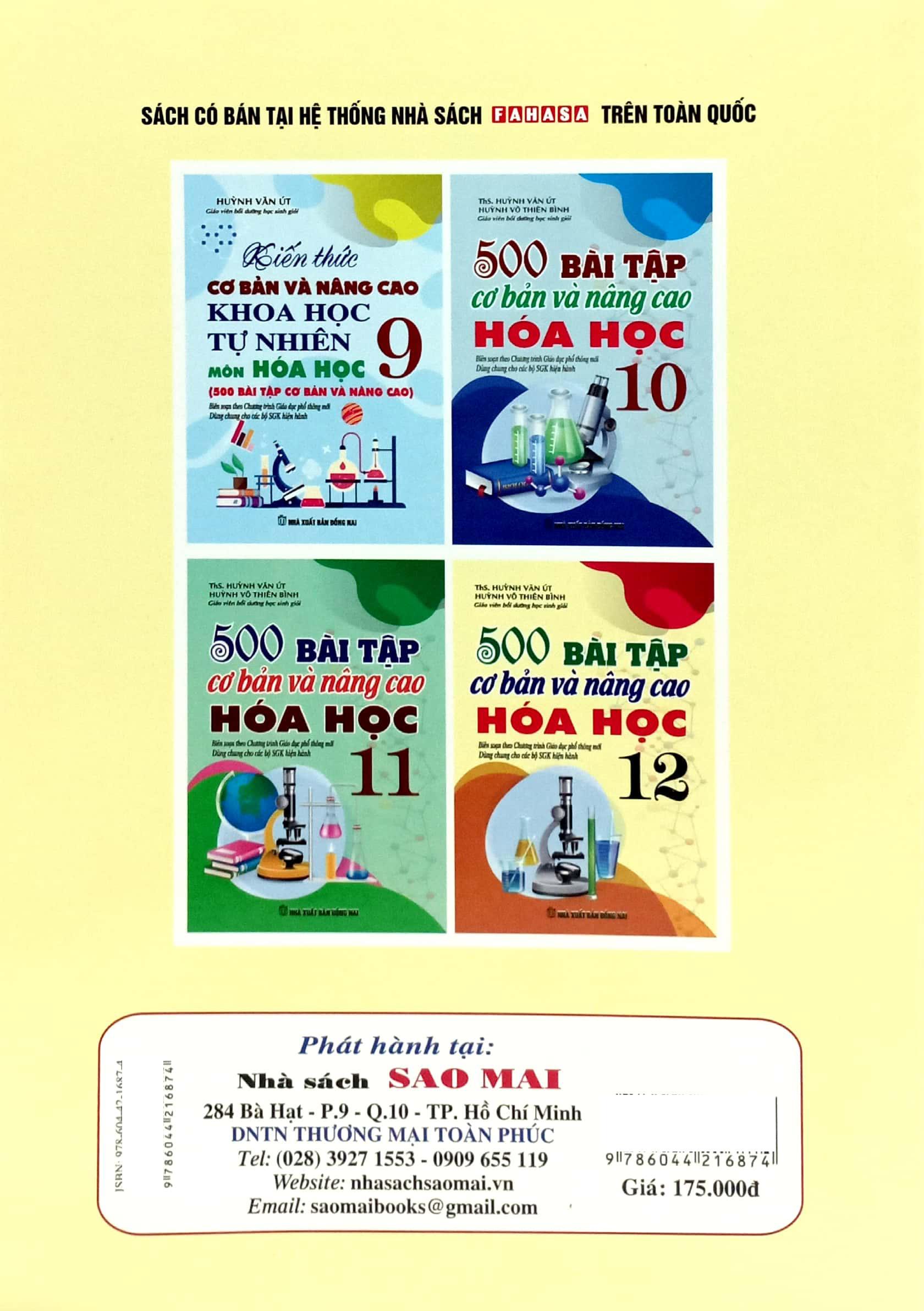 Sách - 500 Bài Tập Cơ Bản Và Nâng Cao Hóa Học 12