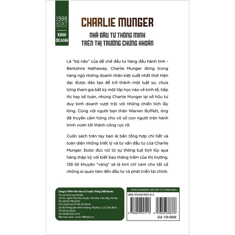 Sách Nhà Đầu Tư Thông Minh Trên Thị Trường Chứng Khoán Charlie Munger - BẢN QUYỀN