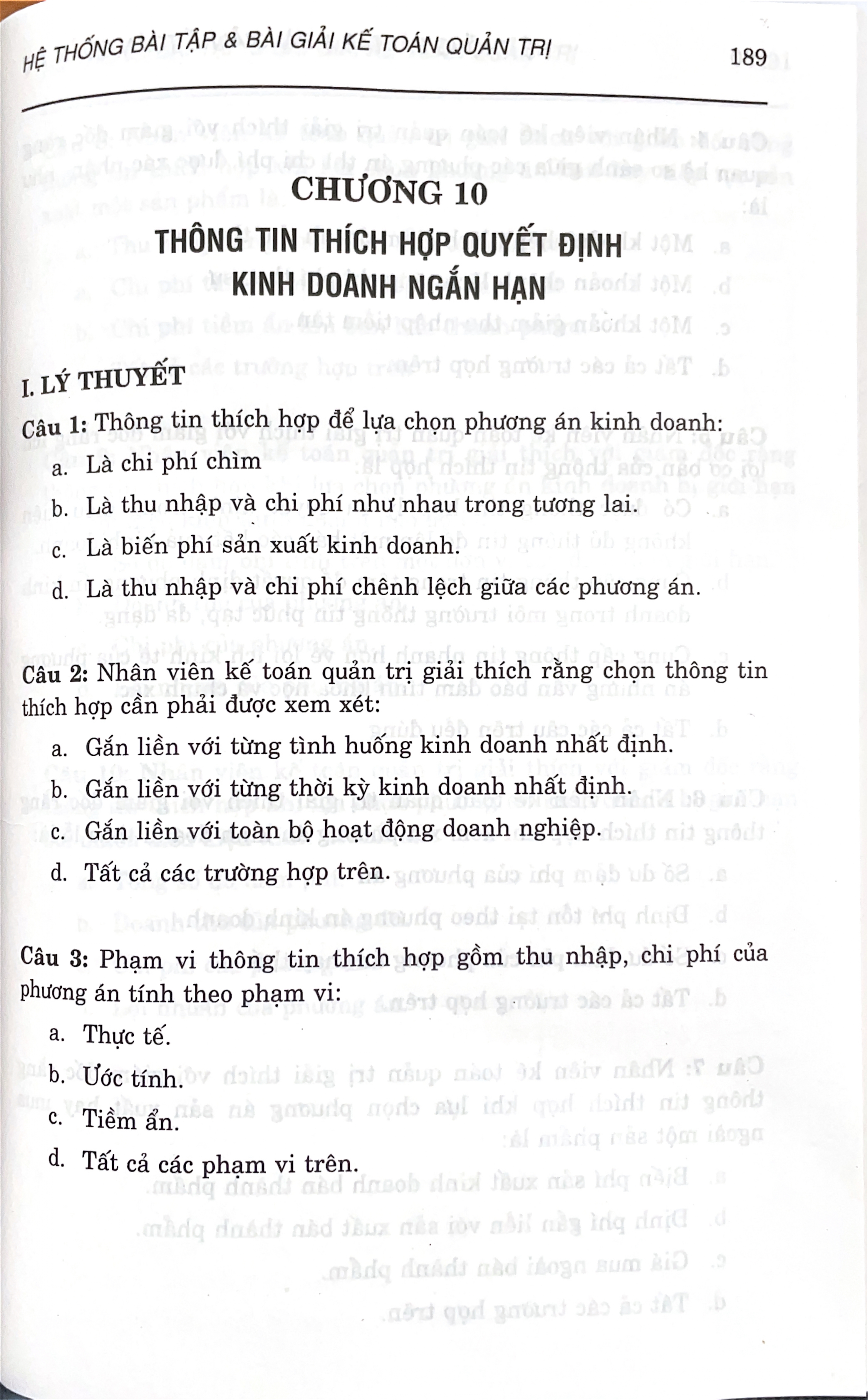 HỆ THỐNG BÀI TẬP VÀ BÀI GIẢI KẾ TOÁN QUẢN TRỊ