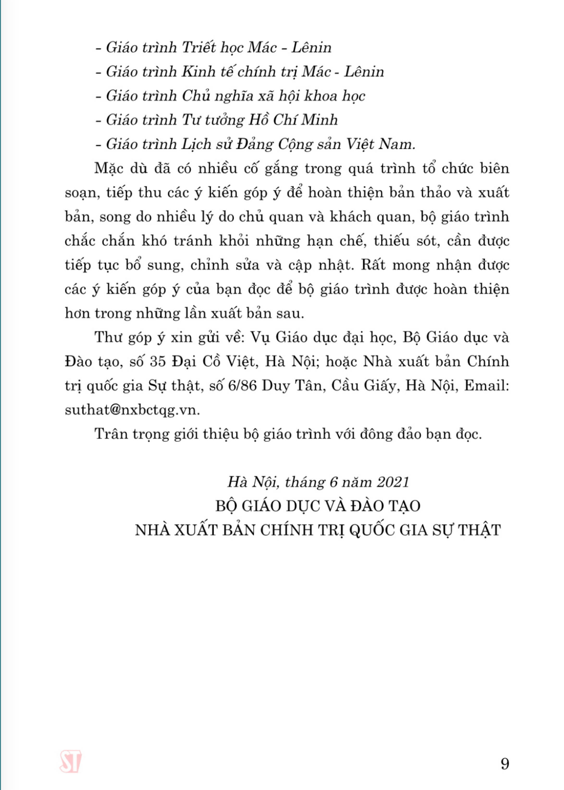 Giáo trình Chủ nghĩa xã hội khoa học (Dành cho bậc đại học hệ chuyên lý luận chính trị)