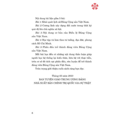 Tài liệu bồi dưỡng nhận thức về Đảng (xuất bản lần lần thứ 21 có sửa chữa, bổ sung)