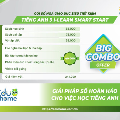 Tiếng Anh 3 i-Learn Smart Start - Gói số hóa giáo dục siêu tiết kiệm (SB, WB, NB, Digital Pack)