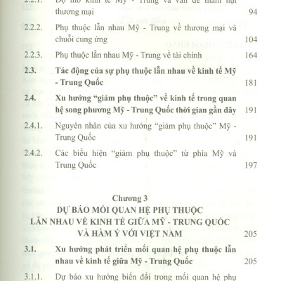 Sự Phụ Thuộc Lẫn Nhau Về Kinh Tế Giữa Mỹ Và Trung Quốc: Hiện Trạng, Xu Thế Và Tác Động Đến Việt Nam (Sách chuyên khảo) - Viện Hàn lâm Khoa học Xã hội Việt Nam - Viện Nghiên cứu Châu Mỹ;  TS. Nguyễn Thị Hải Yến chủ biên